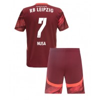 RB Leipzig Antonio Nusa #7 Udebanesæt Børn 2024-25 Kortærmet (+ Korte bukser)